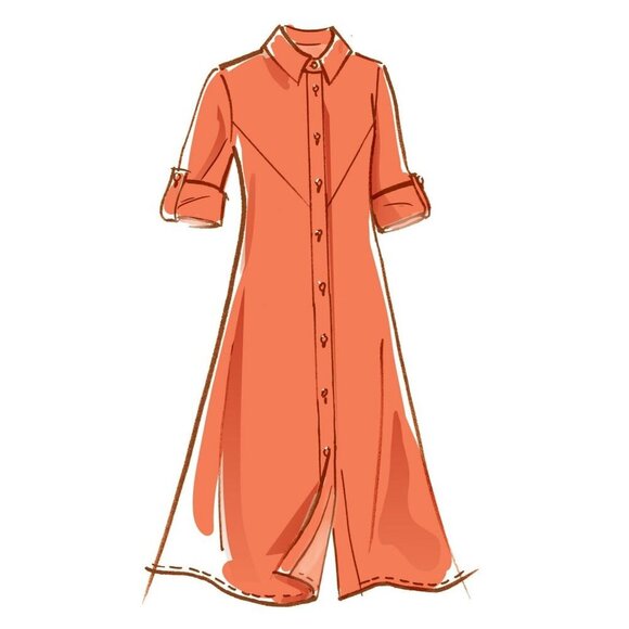 McCalls Sewing Pattern M8086 Dresses Semi Fitted Button Front Size 6-14 - Picture 5 of 5